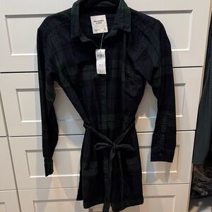 Abercrombie & Fitch Dark Green and Black Plaid dress